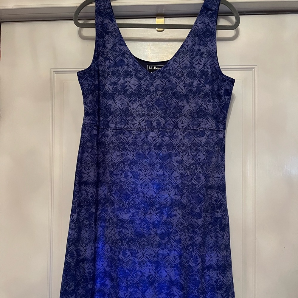 LL BEAN Sleeveless Dress- purple/blue SZ med reg